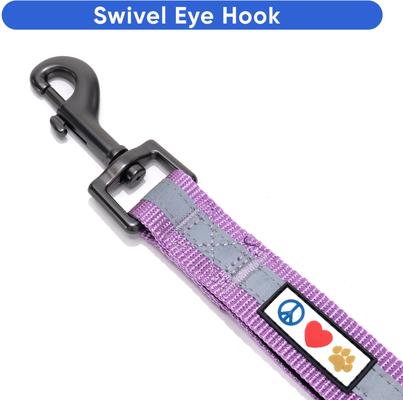 Show full view: Pawtitas Padded Reflective Short Dog Leash, Purple, Large slide 5 of 8