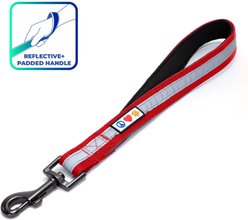 Pawtitas Padded Reflective Short Dog Leash, Red, Large