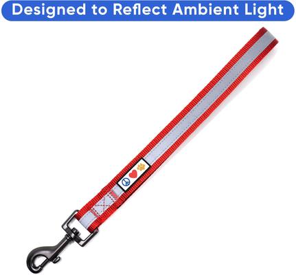 Show full view: Pawtitas Padded Reflective Short Dog Leash, Red, Large slide 4 of 8