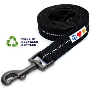 Pawtitas Recycled Reflective Dog Leash, Black, Large