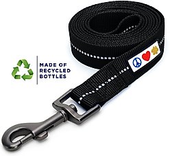 Pawtitas Recycled Reflective Dog Leash, Black, Small