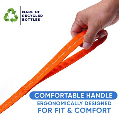 Show full view: Pawtitas Recycled Reflective Dog Leash, Orange, Small slide 5 of 10