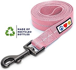 Pawtitas Recycled Reflective Dog Leash, Pink, Large