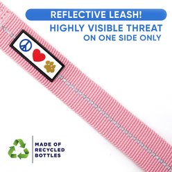 Pawtitas Recycled Reflective Dog Leash, Pink, Medium/Large: 6-ft long, 1-in wide slide 2 of 7