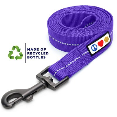 Pawtitas Pawtitas Recycled Reflective Dog Leash, Purple, Medium/Large: 6-ft long, 1-in wide