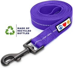 Pawtitas Recycled Reflective Dog Leash, Purple, X-Small/Small: 6-ft long, 5/8-in wide