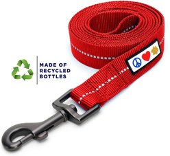 Pawtitas Recycled Reflective Dog Leash, Red, Small