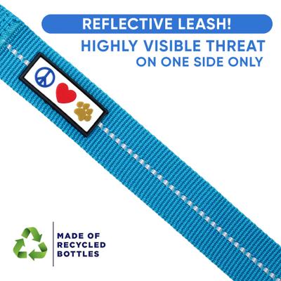 Show full view: Pawtitas Recycled Reflective Dog Leash, Teal, Large slide 3 of 9