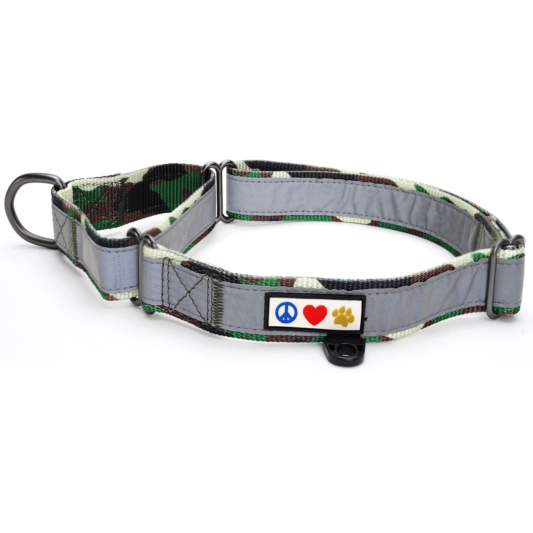 Pawtitas Reflective Martingale Dog Collar, Camouflage Green, Medium: 13 to 20-in neck, 3/4-in wide