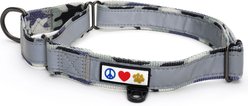 Pawtitas Reflective Martingale Dog Collar, Camo Grey, Medium