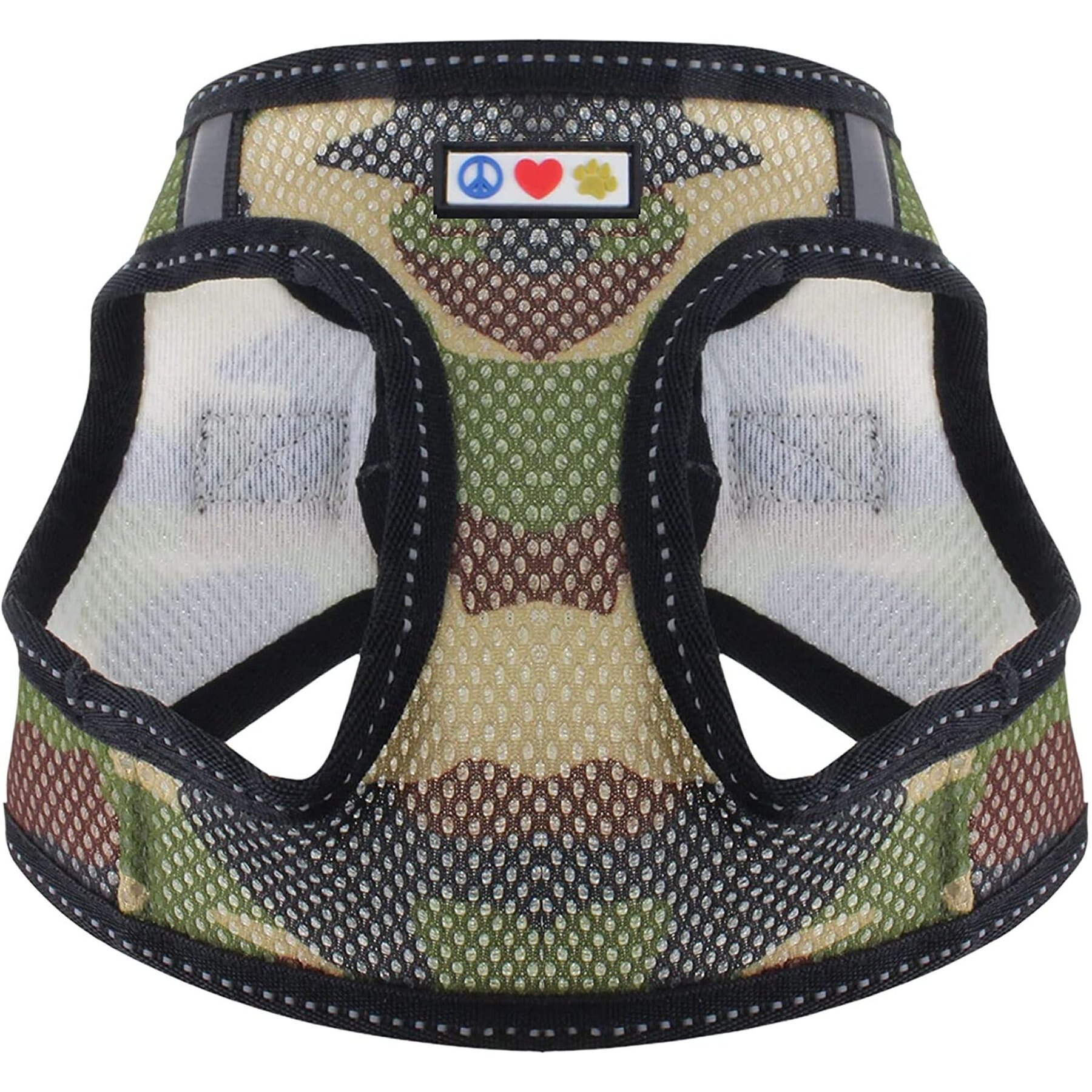 Pawtitas Reflective Mesh Dog Harness, Camouflage Green, Small
