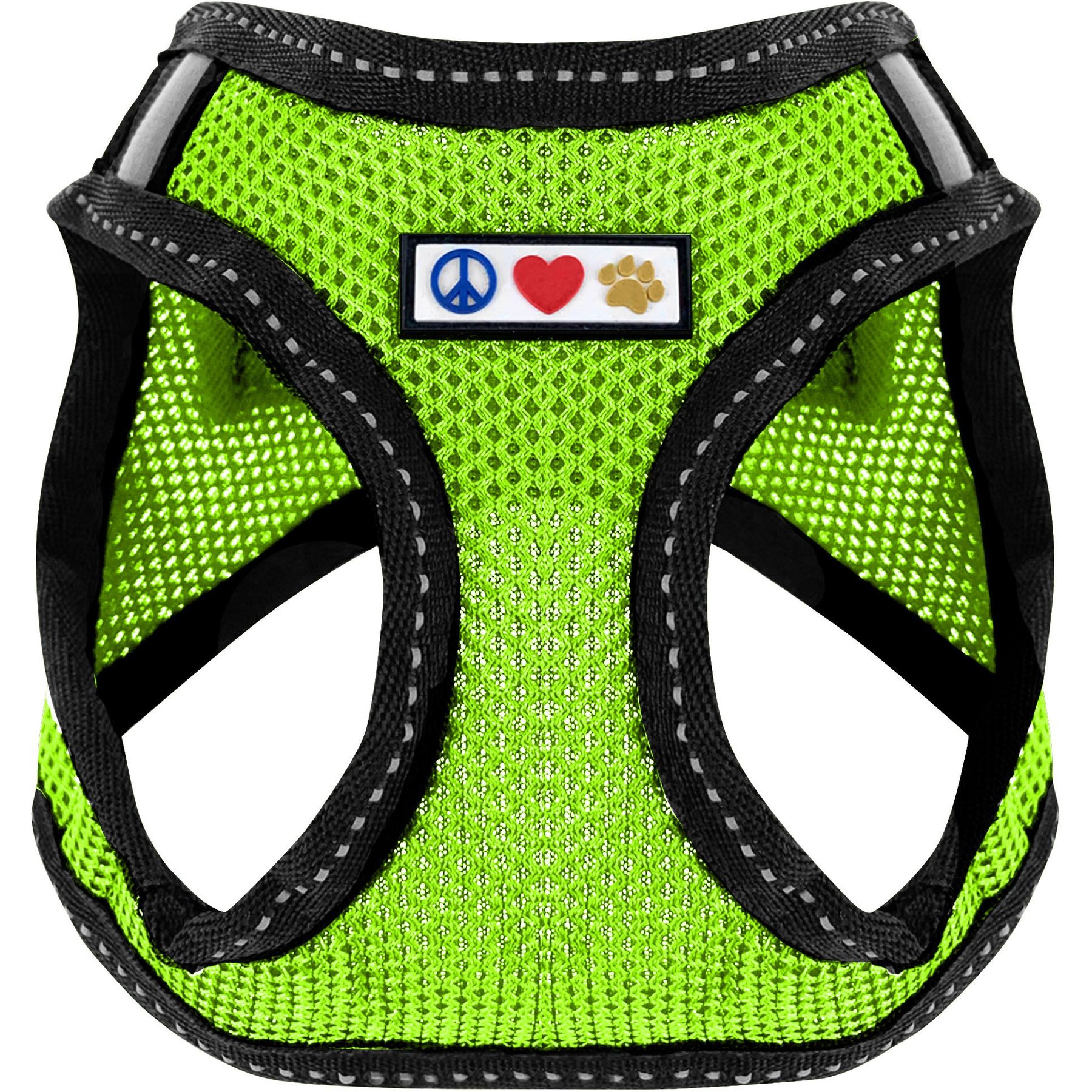 Pawtitas Reflective Mesh Dog Harness, Green, Small
