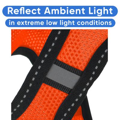 Show full view: Pawtitas Reflective Mesh Dog Harness, Orange, Medium slide 4 of 10