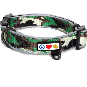 Pawtitas Reflective Padded Dog Collar, Camouflage Green, X-Small