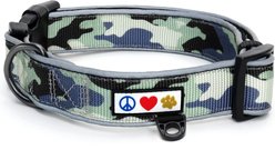 Pawtitas Reflective Padded Dog Collar, Camouflage Grey, Medium