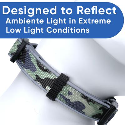 Show full view: Pawtitas Reflective Padded Dog Collar, Camouflage Grey, X-Small slide 5 of 10