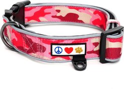 Pawtitas Reflective Padded Dog Collar, Camouflage Pink, Large