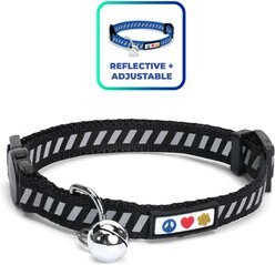 Pawtitas Reflective Traffic Cat Collar, Black, Standard