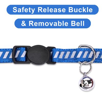 Show full view: Pawtitas Reflective Traffic Cat Collar, Blue, Standard slide 6 of 9