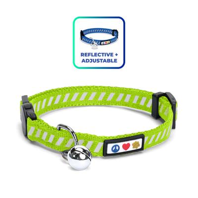 Show full view: Pawtitas Reflective Traffic Cat Collar, Green, Standard slide 1 of 9