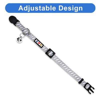 Show full view: Pawtitas Reflective Traffic Cat Collar, Grey, Standard slide 4 of 9