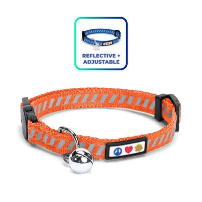 Show full view: Pawtitas Reflective Traffic Cat Collar, Orange, Standard slide 1 of 9