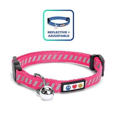 Show full view: Pawtitas Reflective Traffic Cat Collar, Pink, Standard slide 1 of 9