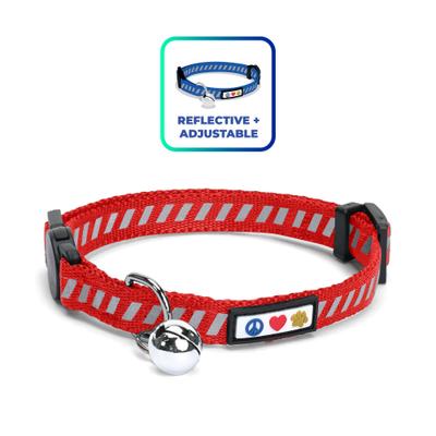 Show full view: Pawtitas Reflective Traffic Cat Collar, Red, Standard slide 1 of 10