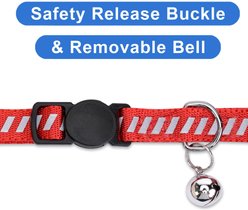 Pawtitas Reflective Traffic Cat Collar, Red, Standard slide 2 of 8