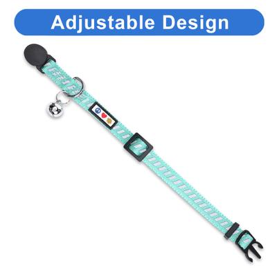 Show full view: Pawtitas Reflective Traffic Cat Collar, Teal, Standard slide 4 of 9