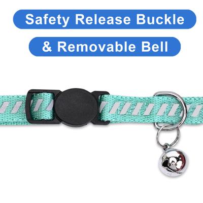 Show full view: Pawtitas Reflective Traffic Cat Collar, Teal, Standard slide 6 of 9