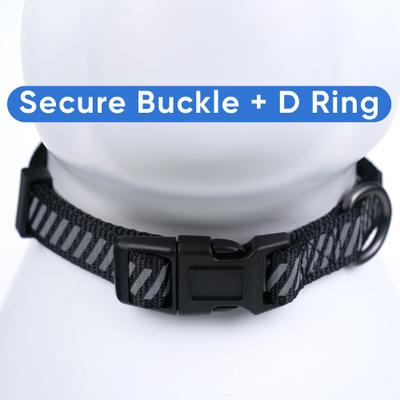 Show full view: Pawtitas Reflective Traffic Dog Collar, Black, Small slide 4 of 7