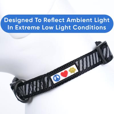 Show full view: Pawtitas Reflective Traffic Dog Collar, Black, Small slide 6 of 7