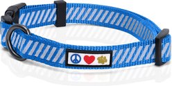 Pawtitas Reflective Traffic Dog Collar, Blue, Small