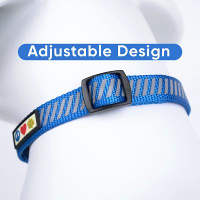 Show full view: Pawtitas Reflective Traffic Dog Collar, Blue, Small slide 3 of 7