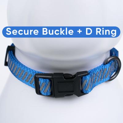 Show full view: Pawtitas Reflective Traffic Dog Collar, Blue, Small slide 4 of 7