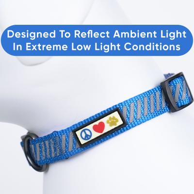 Show full view: Pawtitas Reflective Traffic Dog Collar, Blue, Small slide 6 of 7