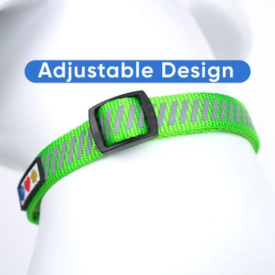 Show full view: Pawtitas Reflective Traffic Dog Collar, Green, X-Small slide 4 of 8