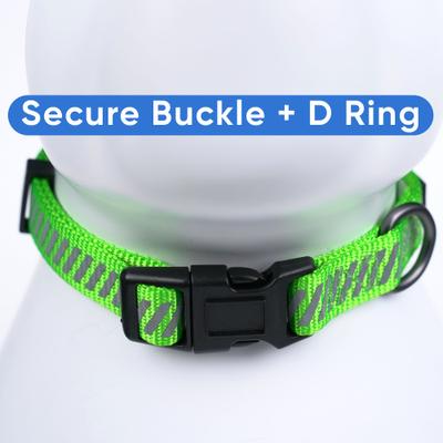 Show full view: Pawtitas Reflective Traffic Dog Collar, Green, X-Small slide 5 of 8