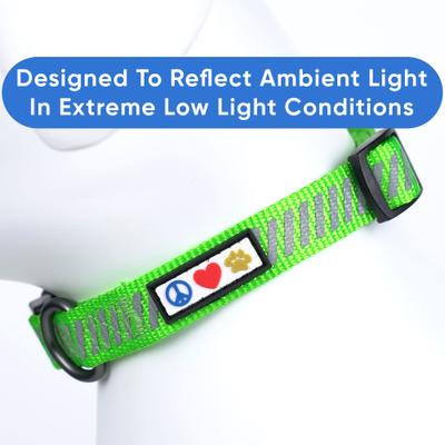 Show full view: Pawtitas Reflective Traffic Dog Collar, Green, X-Small slide 7 of 8