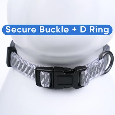 Show full view: Pawtitas Reflective Traffic Dog Collar, Grey, X-Small slide 4 of 7