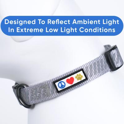 Show full view: Pawtitas Reflective Traffic Dog Collar, Grey, X-Small slide 6 of 7
