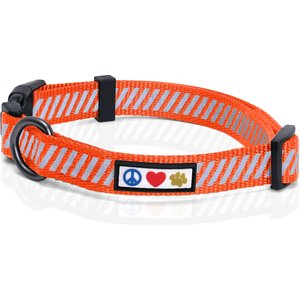 Pawtitas Reflective Traffic Dog Collar, Orange, Small