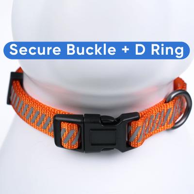 Show full view: Pawtitas Reflective Traffic Dog Collar, Orange, Small slide 4 of 7