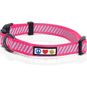 Pawtitas Reflective Traffic Dog Collar, Pink, Small