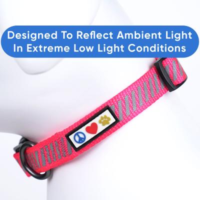 Show full view: Pawtitas Reflective Traffic Dog Collar, Pink, Small slide 6 of 7