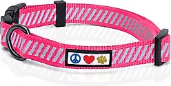Pawtitas Reflective Traffic Dog Collar, Pink, X-Small