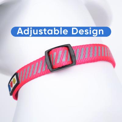 Show full view: Pawtitas Reflective Traffic Dog Collar, Pink, X-Small slide 4 of 8