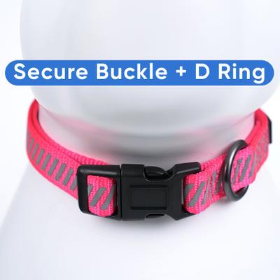 Show full view: Pawtitas Reflective Traffic Dog Collar, Pink, X-Small slide 5 of 8