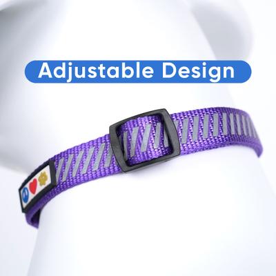 Show full view: Pawtitas Reflective Traffic Dog Collar, Purple, Small slide 4 of 8